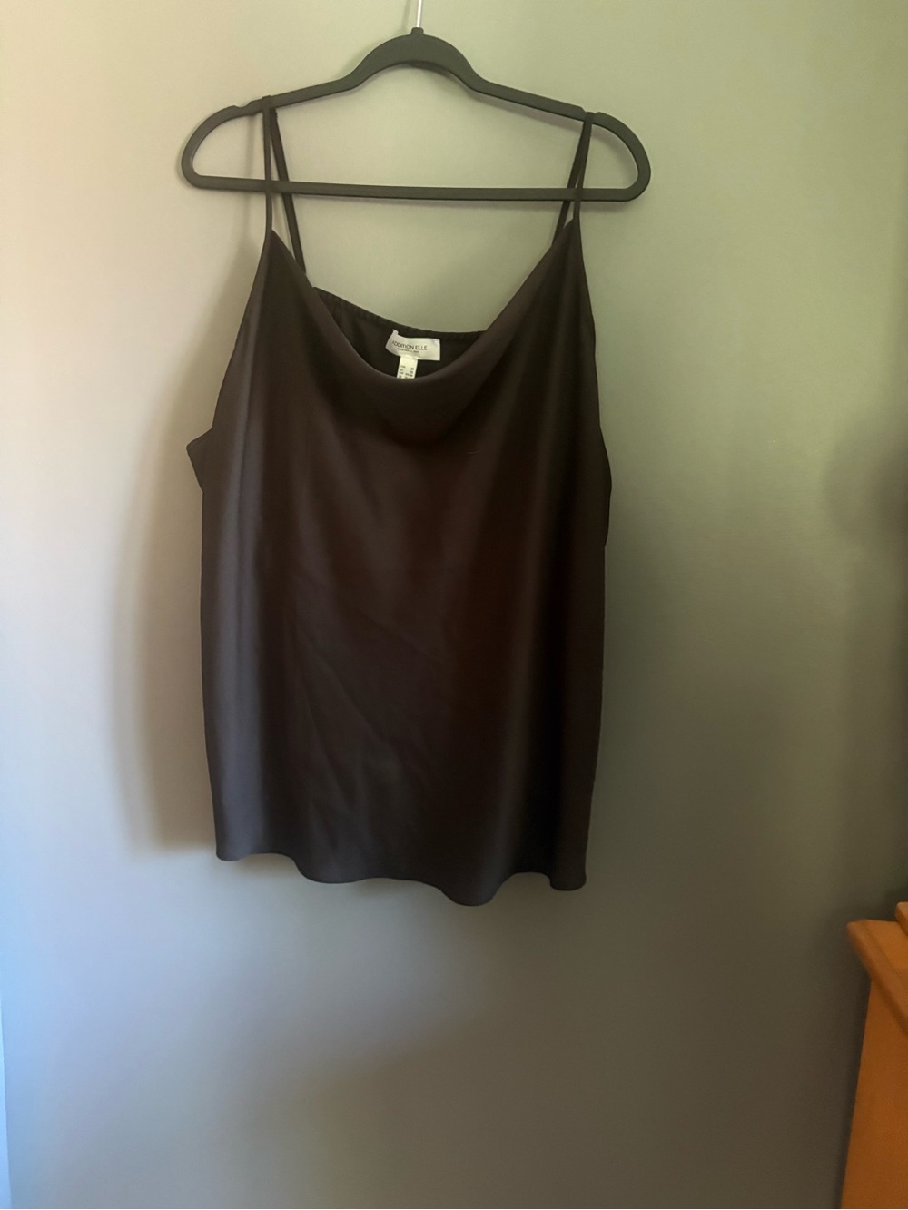 Addition Elle Brown Satin Cowl Neck Camisole